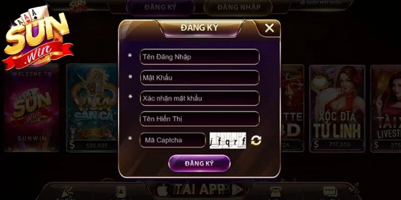 Đăng ký Sunwin đơn giản, nhanh chóng chỉ với vài thao tác
