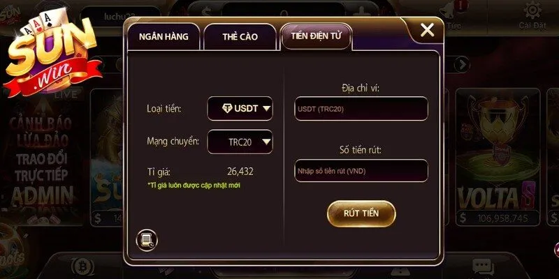 Phương thức rút bằng ví điện tử mang đến sự nhanh chóng và tiện lợi
